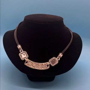 #0047.    Chico's Silver and Black Necklace